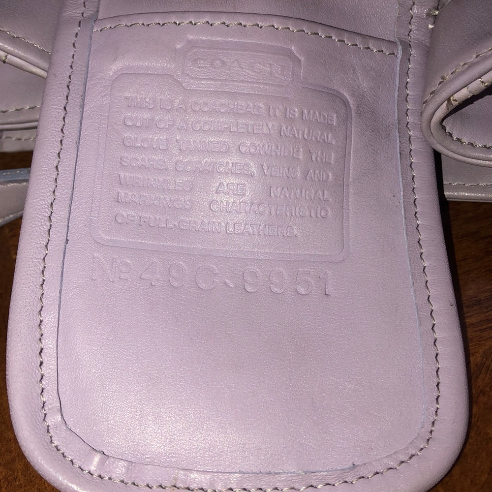 Lavender leather coach bag